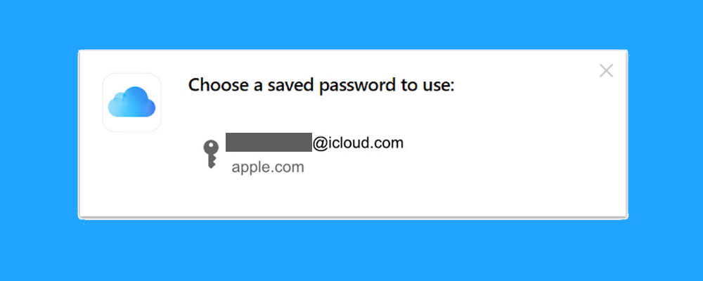 iCloudパスワードのポップアップ