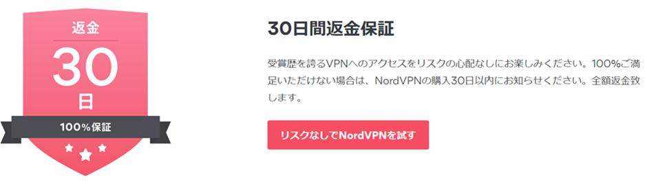 NordVPN 返金保証